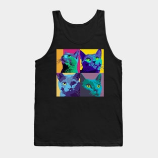 Russian Blue Pop Art - Cat Lover Gift Tank Top